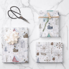 Gezellig Huis Roze/Blauwgroen Twig & Pinecone ID98 Inpakpapier Vel