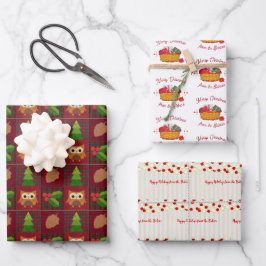 Gezellig huis rustieke kerst inpakpapier vel