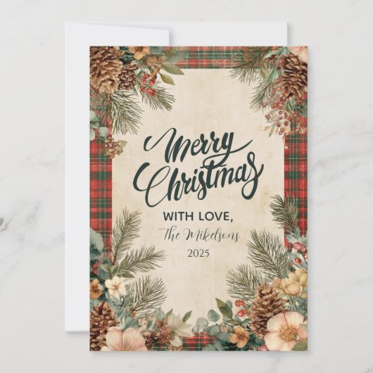 Gezellig huisje kerst feestdagenkaart (Voorkant)