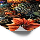 Gezellig huisje met feestelijke pompoenen poster (Hoek)