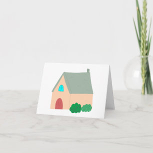Gezellig huisje met rode deur cadeau bedankkaart