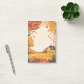 Gezellig huisje & vallende bladeren post-it® notes (Kantoor)