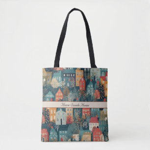 Gezellig Hygge Dorp Noordse Volkscultuur, op maat Tote Bag