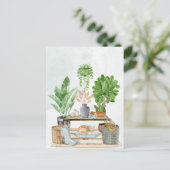 Gezellig interieur met planten briefkaart (Staand voorkant)