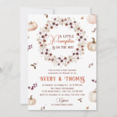 Gezellig Ivoor Pompoen Bloemen Baby shower Kaart (Voorkant)