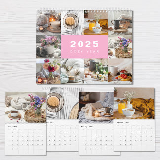 Gezellig Jaar Fotocollage Modern 2025 Kalender