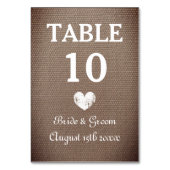 Gezellig jute thema bruiloft kaart (Achterkant)