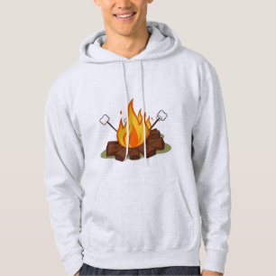 Gezellig kampvuur illustratie hoodie