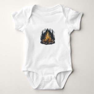 Gezellig kampvuur schets Baby Bodysuit