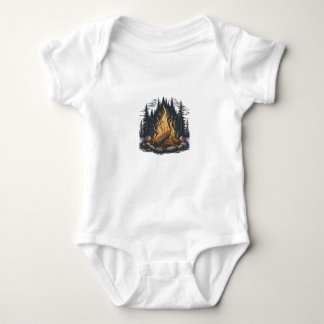 Gezellig kampvuur schets Baby Bodysuit