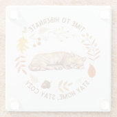 Gezellig Kat Herfst Thanksgiving Glas Onderzetter Glazen Onderzetter (Achterkant)