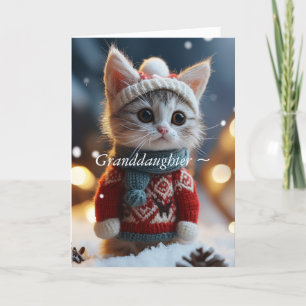 GEZELLIG KAT KLEINDOCHTER KERSTMIS KAART