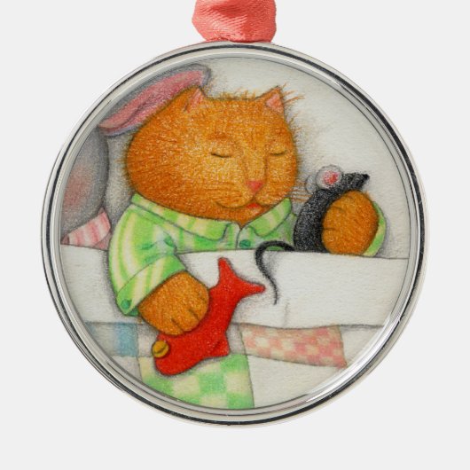 GEZELLIG KAT Premium Rond Ornament (Voorkant)