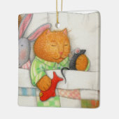 GEZELLIG KATTEN keramisch vierkant Ornament (Links)