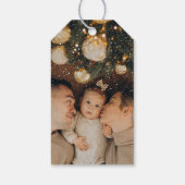 Gezellig Kerst Huis Moderne Foto Waterverf Cadeaulabel (Achterkant)