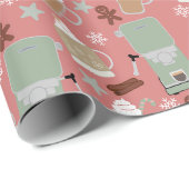 Gezellig Kerst Koffie Patroon Cadeaupapier (Rol Hoek)