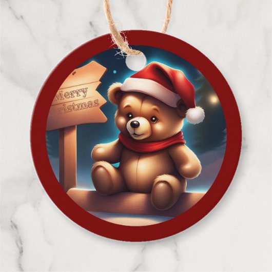 Gezellig Kerst Teddy Teken TWARTart Bedankjes Labels (Voorkant)