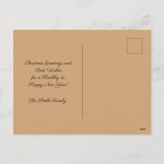 Gezellig kerstdorp winterscène feestdagenkaart (Achterkant)