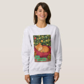 Gezellig kerstfeest met een Oranje kat Trui (Voorkant volledig)