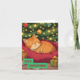 Gezellig kerstfeest met een Schattigee kat Feestdagen Kaart
