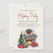 Gezellig kerstfeest met open haard kaart (Voorkant)