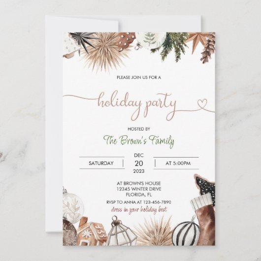 Gezellig kerstfeestje kaart (Voorkant)