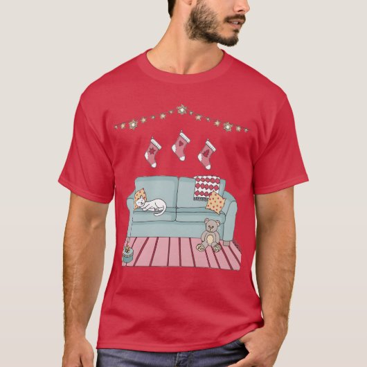 Gezellig kerstgezin t-shirt (Voorkant)