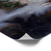 Gezellig Kersthuisje & Sneeuwman |  winter Poster (Hoek)