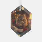 Gezellig Kerstkat Ornament  (Voorkant links)