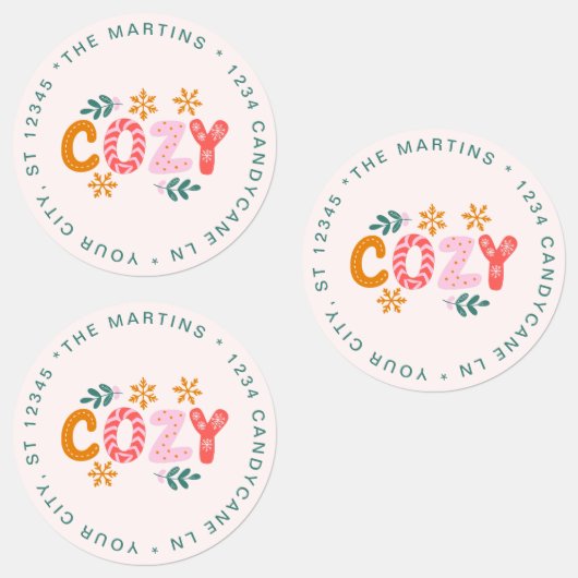 Gezellig kerstvakantie retour adres labels (Groep)