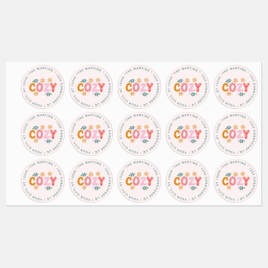 Gezellig kerstvakantie retour adres labels (Vel)