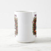 Gezellig kerstvenster met feestelijke decoraties koffiemok (Center)