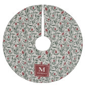 Gezellig klassiek bloemig kerstpatroon monogram kerstboom rok (Voorkant)