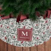 Gezellig klassiek bloemig kerstpatroon monogram kerstboom rok