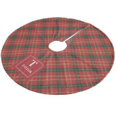 Gezellig Klassiek Geplaagd Kerstpatroon Monogram Fleece Kerstboom Rok (Gekanteld)