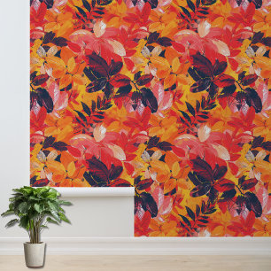 Gezellig Kleurrijk Herfst Patroon Wallpaper Behang