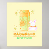 GEZELLIG KONIJNTJE MET WORTELSAP POSTER (Voorkant)