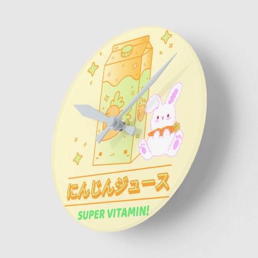 GEZELLIG KONIJNTJE MET WORTELSAP RONDE KLOK (Hoek)