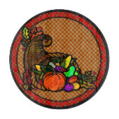 Gezellig Land Cornucopia op Plaid Charcuterie Boar Snijplank (Voorkant)