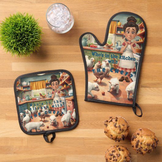 Gezellig land ovenwant & pannenlap set (Top down)