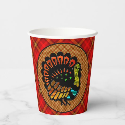 Gezellig land Turkije Plaid Papieren Bekers (Achterkant)