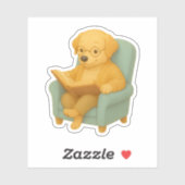 Gezellig lezen Hond Clipart Sticker (Vel)
