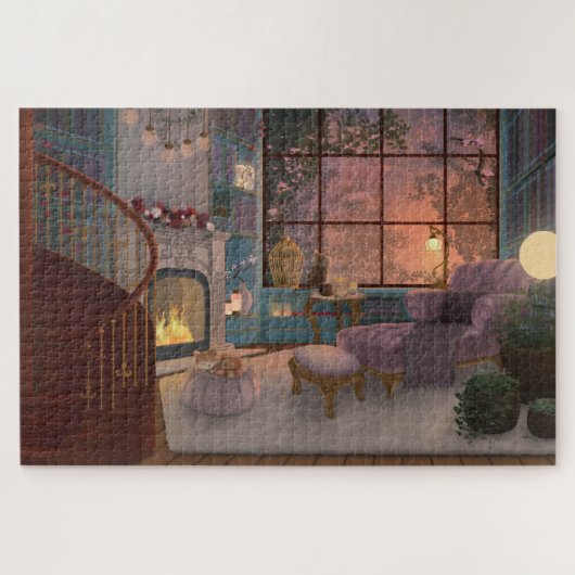 Gezellig lezen Sunset Room Jigsaw Puzzel (Horizontaal)