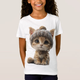 Gezellig lichtbruin kitten in een snug wollen Pet T-shirt