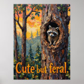 Gezellig maar wild: Raccoon's Close-Up Poster (Voorkant)