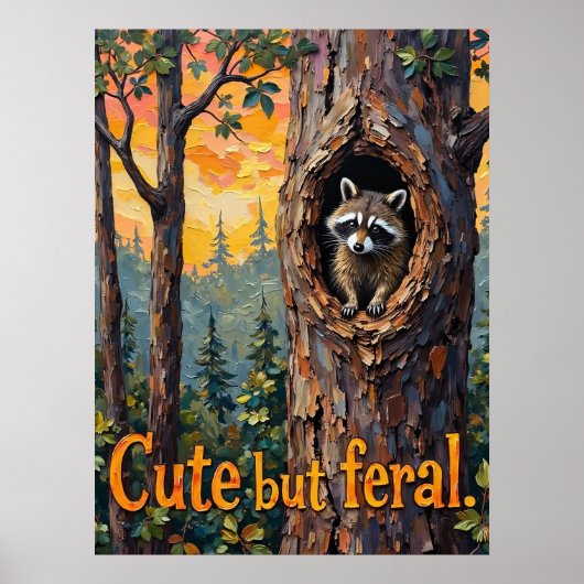 Gezellig maar wild: Raccoon's Close-Up Poster (Voorkant)