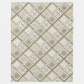 Gezellig modern pastel neutraal geometrisch ivoor  fleece deken (Voorkant)