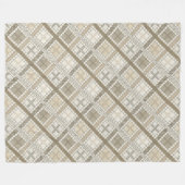 Gezellig modern pastel neutraal geometrisch ivoor  fleece deken (Voorkant (Horizontaal))