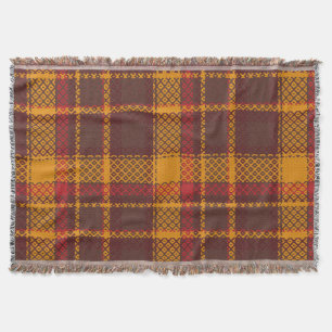 Gezellig Mosterdgeel en Roestbruin Tartan Design Deken