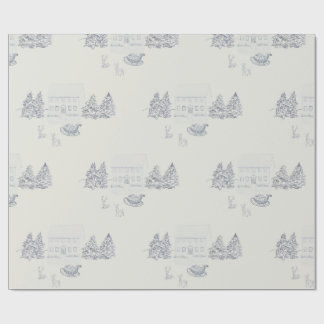 Gezellig New England Kersthuis Cadeaupapier